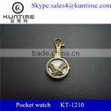 Wholesale antique bronzed pocket watches key chain/ necklace chain assorted colors