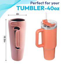 Custom Logo Color Water Bottle Tumbler Sleeve Large Size Neoprene 40OZ Cup Tumbler Carrier Bag thumbnail-3
