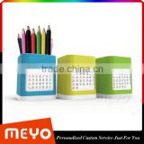 Desktop Orangainzer Pen Stand Calendar,Cheap Colors Pen Holder with 2016 Calendar