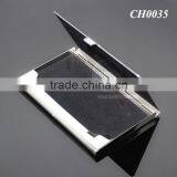 New Arrival High-Grade Name ID Card Box Organizer Lines Emboss Oval Metal Business Card Case Stainless Steel Card Holder thumbnail-4