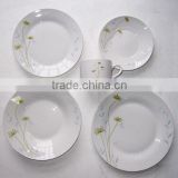 16pcs Porcelain Dinnerware with Decal, Beautiful Round Tableware