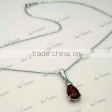 water drop shaped 925 sterling silver necklace jewelry with agate pendant