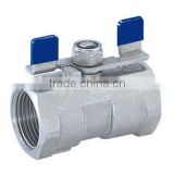NPT thread 1-PC Ball Valve with Butterfly type Handle