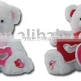 JM7726 plush bear, sitting bear with heart, valentine toys