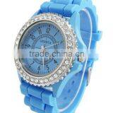 Funky Stylish Rhinestones Chronograph Silicone Watch Display Quartz Wrist Watch Custom thumbnail-6