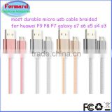 most durable micro usb cable braided for huawei P9 P8 P7 galaxy s7 s6 s5 s4 s3