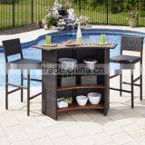 Two Bar Chair With Wooden Bar Table thumbnail-2