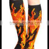 Machine Sublimation Cool Flame Printing Socks thumbnail-1