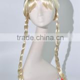 Long blond wig with two braids for female N313