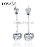 Long Fashion Design Raw Material Engraved Hanging Pave Diamond Earrings thumbnail-1
