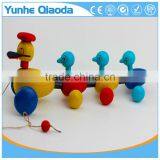 Colorful Pull Along Duck Family Wooden Toy Wiggles as You Pull They Makea Fun Baby thumbnail-5