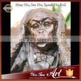 Garden Decorative Statue Bronze Monkey Statues on Beach thumbnail-2