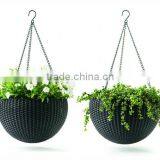 2-Piece Garden Plant Hanger Round Planters Decor Pots