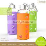 Fashionable Creative Borosilicate Glass Water Bottle With Silicone thumbnail-5
