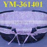 Dark Blue Wicker Shopping Basket thumbnail-1