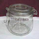 Clip Lid Clear Round Glass Storage Jar thumbnail-1