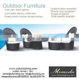 8069 Poly Patio Rattan Outdoor Garden Sofa Chair With Stool Furniture Sets&PE Outdoor Furniture for Hotel thumbnail-1