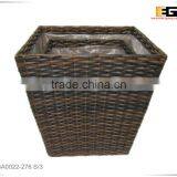 Plastic/PE Rattan Square With Liner Flower Planter thumbnail-2