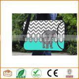 13-Inch Turquoise Mint Green Grey Chevron Elephant Neoprene Laptop Sleeve Case Bag Handbag With Extra Side Pocket thumbnail-4