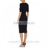 Tailor Made V-neck Elbow-length Sleeves Ladies Formal Dress thumbnail-4