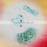 Toddler Valentines Boutique Clothing ,gold Polka Dot Baby Outfits for 0-3years thumbnail-5