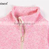 Wholesale Custom Women Pink Sweater Fleece Ladies Jacket thumbnail-3