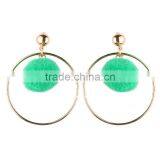 Fashion Colorful Pompon Gold Plated Hoop Earrings for Women Accessories thumbnail-6
