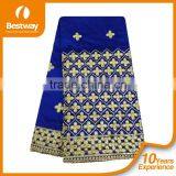 2015 Champagne Lace Wedding Dresses Latest Fashion Bestway Textile African Raw Silk George Fabric thumbnail-4