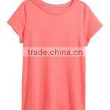 2017 High Quality Fashion Women Cotton T Shirt Round Neck OEM Service Machine Wash Bulk Clothing thumbnail-2