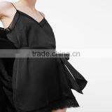 Dongguan Yihao 2016 China Manufacturers Hot-sale Custom New Suede Lace Trim Silk Satin Dress Styles Girls Dress thumbnail-4