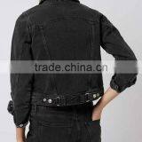 Runwaylover EY1034C Washed Denim Bomber Women Jeans Jacket With Custom Service thumbnail-2