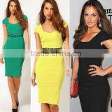 Women's Square Neck Rockabilly Bodycon Knee-length Pencil Party Dresses thumbnail-1