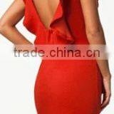 New Fashion Textured Bodycon Dress With Ruffled Backless Hollow Out For Wholesale thumbnail-2
