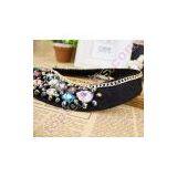 Luxury Rhinestone False Collar Handmade Beaded Neckline thumbnail-3