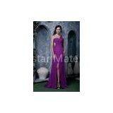 Purple One Shoulder Sweetheart Mermaid Chiffon Evening Dress Long Prom Gown Beads thumbnail-1