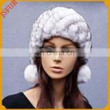 Winter Pom Pom Genuine Rabbit Fur Hat Wholesale From China thumbnail-5