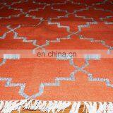 Vishal Handicraft-60x36" Orange & Silver Hand Woven Indian Cotton Carpet/Floor Throw Indian Kangri Style Rug Wholesale thumbnail-1