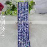 Red Fabric Trim Embroidery Gold Sequin Ribbon thumbnail-4