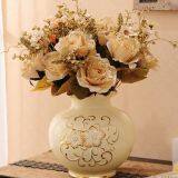 Top quality good sale latest ceramics golden hand painted luxury modern vase