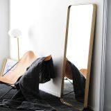 Nordic Brass Gold Full-length Mirror Personalized Villa Custom Full-length Mirror Studio Clothing Fitting Floor Mirror Square thumbnail-5