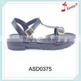 Barefoot Low Price Ladies New Design Double Golden Buckles Flat Barefoot Ankle Sandals thumbnail-1