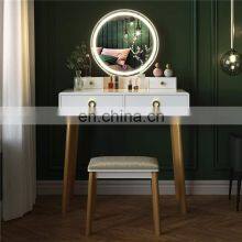 Modern Furniture Bedroom Led Vanity Set Table Drawer Makeup Dresser Table With Mirror And Stool