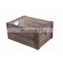 Display Plants Fruits Storage Gift Hamper Heart Shaped Cut Wooden Crates thumbnail-2