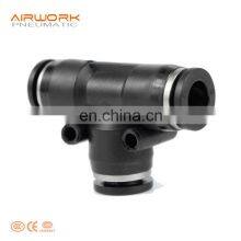 PE Pneumatic 3 Way Plastic Tube Hose Connector T Type Push to Connect Fittings Equal Tee Formula thumbnail-2