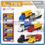 Mini Qute 1:72 Kid Die Cast Pull Back Alloy 6 in 1 Engineering Excavator Truck Vehicle Model Car Educational Toy NO.MQ 5007