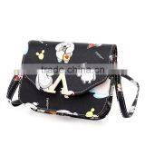 Korean Stlye Flower Butterfly Printing Fashion Big Capacity Blue Womens Designer Bags Ladies PU Leather Hobo Shoulder Bags thumbnail-3