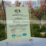 transparent acrylic POP display, acrylic certificate of authorization stand acrylic magnetic photo frame