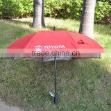 Hot Sale Silver Coated UV Protective Promotional Custom Auto Open Double Layer Windproof Advertising Straight Umbrella thumbnail-1