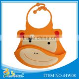 2016 Hot selling best soft colorful unisex baby gift silicone baby bib organic