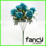 Wholesale 7 Heads Blue Wedding Decoration Flower Description Rose Flower thumbnail-1